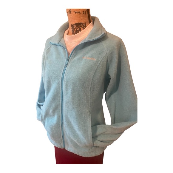 Columbia Aqua Blue Zip Front Jacket - Picture 1 of 15